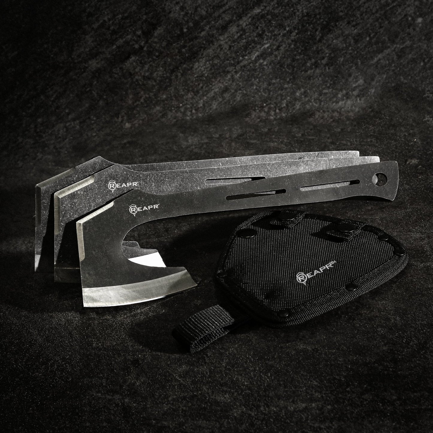 Find your perfect set of throwers in the Chuk 3 Piece Axe Set. Lightweight and ready to fly, the 3-5/8” stonewashed finished blade is perfectly balanced. These Axes are a great recreational tool for camping, parties, barbecues and more. www.moralepatches.com.au