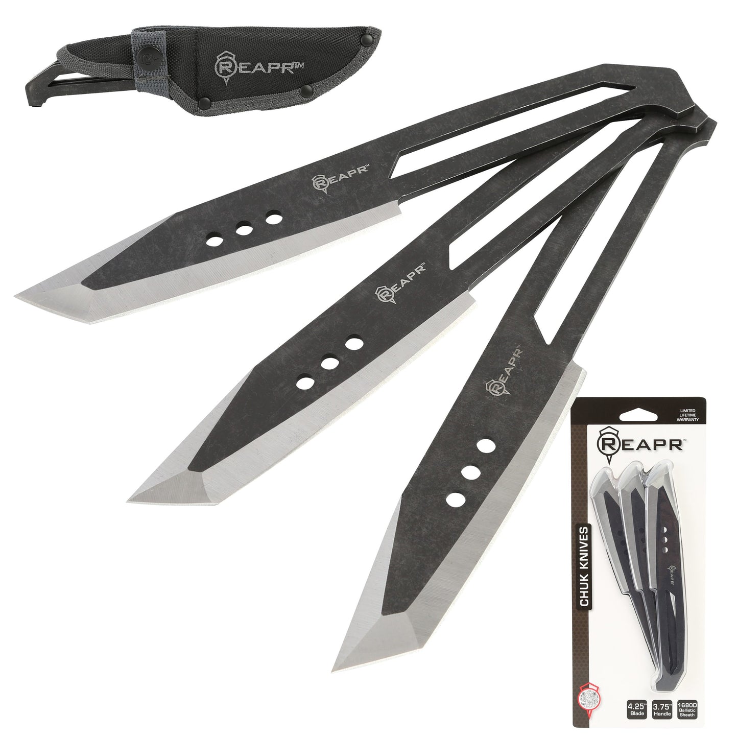 Hit the bullseye every time with these perfectly-balanced throwers. The Reapr 3 Piece Chuk Knives set is ideal for camping, parties, barbecues, and other outdoor activities. www.moralepatches.com.au