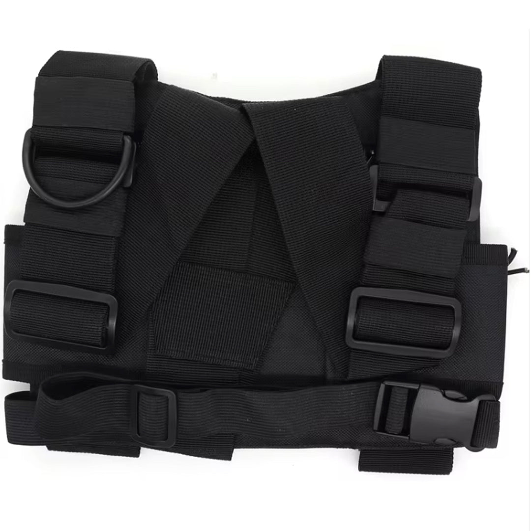The Radio Vest Black is an essential gear piece for professionals who rely on seamless communication. Trusted by police, military, security teams, and hospital staff, this durable vest is designed to keep your radios secure and accessible. It features dedicated compartments to carry two radios simultaneously, ensuring you stay connected at all times. www.moralepatches.com.au