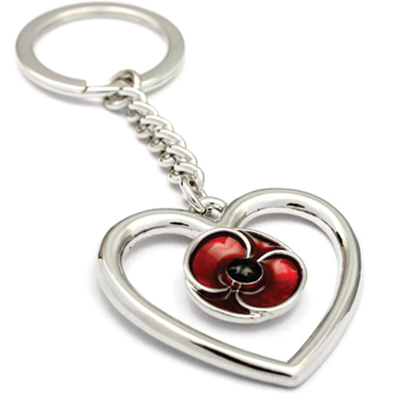 This Keep True Key & Bag Chain from the Poppy Recollections collection is a beautiful addition to your set of keys or bag zips. Carry remembrance with you through this gleaming key ring. Featuring a delicate silver-plated heart and rich enamel red poppy at its centre, this key ring is a wonderful gift for loved ones or for you. www.moralepatches.com.au