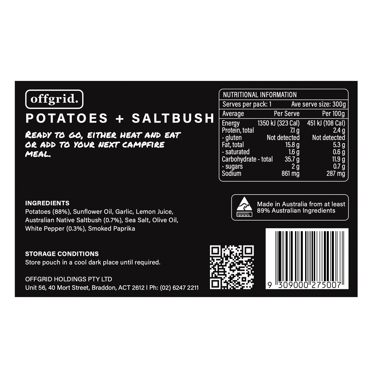 Batch made with wild harvested saltbush from South Australia and potatoes grown in the Gippsland region of Victoria. This recipes is great on its own with some good sour crème, or as a side with our Venison stroganoff. www.moralepatches.com.au contents