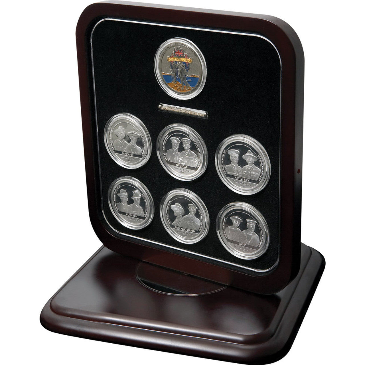 Introducing the Sands of Gallipoli 2006 release Our People Limited Edition Medallion Set, a truly spectacular collection from the military specialists. This limited edition set contains all six medallions from the Our People - Their Service collection, making it a must-have for any military enthusiast or collector. www.moralepatches.com.au
