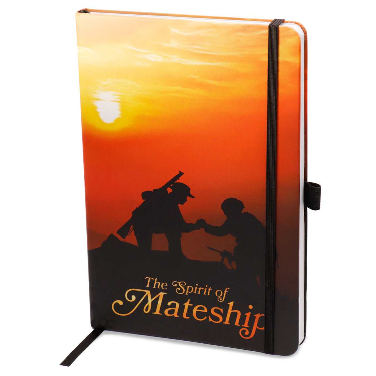 The Spirit of Mateship Notebook is a tribute to the enduring bonds of camaraderie, service, and sacrifice that define the Australian spirit. This A5 notebook is a profound embodiment of our nation's military history and the unwavering support shared among our soldiers. www.moralepatches.com.au