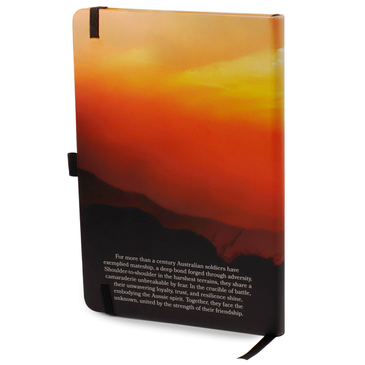 The Spirit of Mateship Notebook is a tribute to the enduring bonds of camaraderie, service, and sacrifice that define the Australian spirit. This A5 notebook is a profound embodiment of our nation's military history and the unwavering support shared among our soldiers. www.moralepatches.com.au