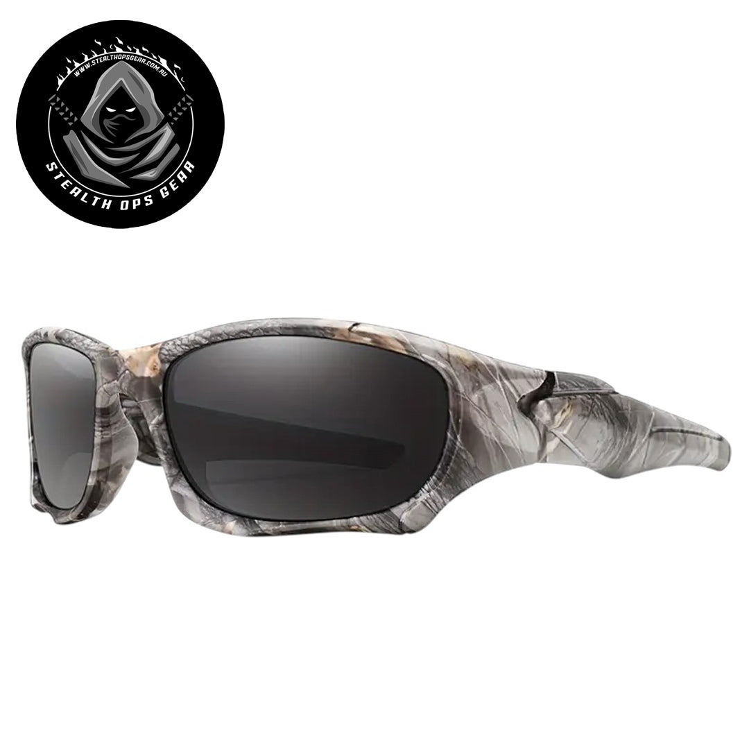Experience the ultimate in tactical eyewear with Stealth Ops Gear Tactical Sunglasses in Tree Camouflage. Featuring a dark tint for superior glare reduction, these sunglasses offer comfort and durability for all your missions. Stay sharp and protected with gear designed to perform. www.moralepatches.com.au