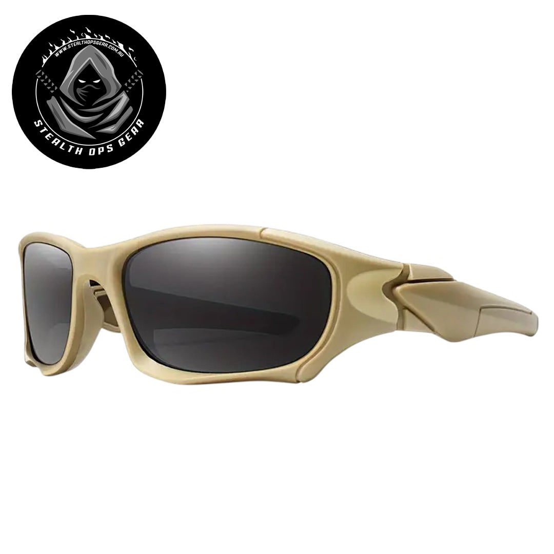 Experience the ultimate in tactical eyewear with Stealth Ops Gear Tactical Sunglasses in Tan. Featuring a dark tint for superior glare reduction, these sunglasses offer comfort and durability for all your missions. Stay sharp and protected with gear designed to perform. www.moralepatches.com.au