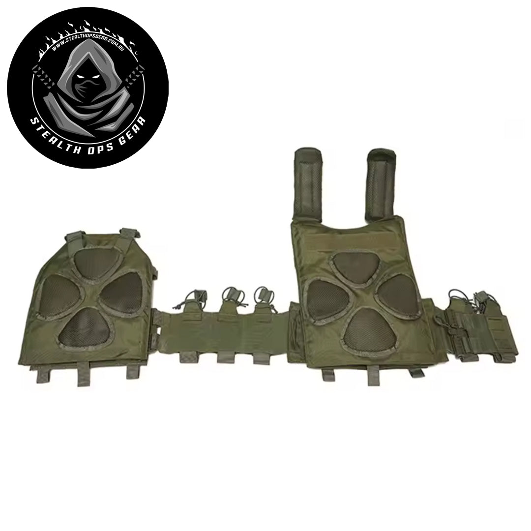 The Stealth Ops Quick Release Assault Vest OD Green is engineered to deliver both durability and versatility for demanding outdoor environments. Made from rugged 1000D waterproof oxford cloth, this MOLLE-compatible vest withstands harsh conditions while providing reliable performance. www.moralepatches.com.au