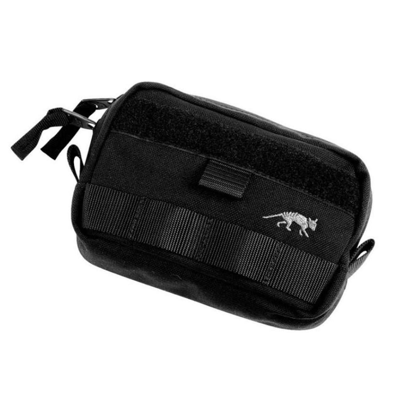 This horizontal pocket features a MOLLE snap button system, an extra wide zipped opening, and hook-and-loop strips for a personalised name tag. Experience the convenience of the Tasmanian Tiger Tactical Pouch 4 Horizontal! www.moralepatches.com.au black front different angle view