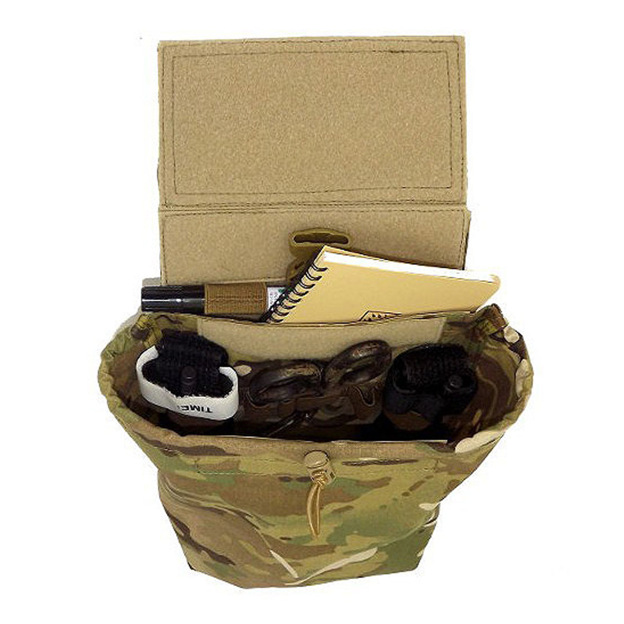 The Tactical Exploitation Dump (TED) is a light weight multi purpose dump pouch designed with tactical entry and exploitation teams in mind. Attaches to any SORD platform with a velcro sandwich closure on the bottom edge. The dump can be rolled up and stowed with a single 25mm side release buckle, easily deployed with a single action. www.moralepatches.com.au