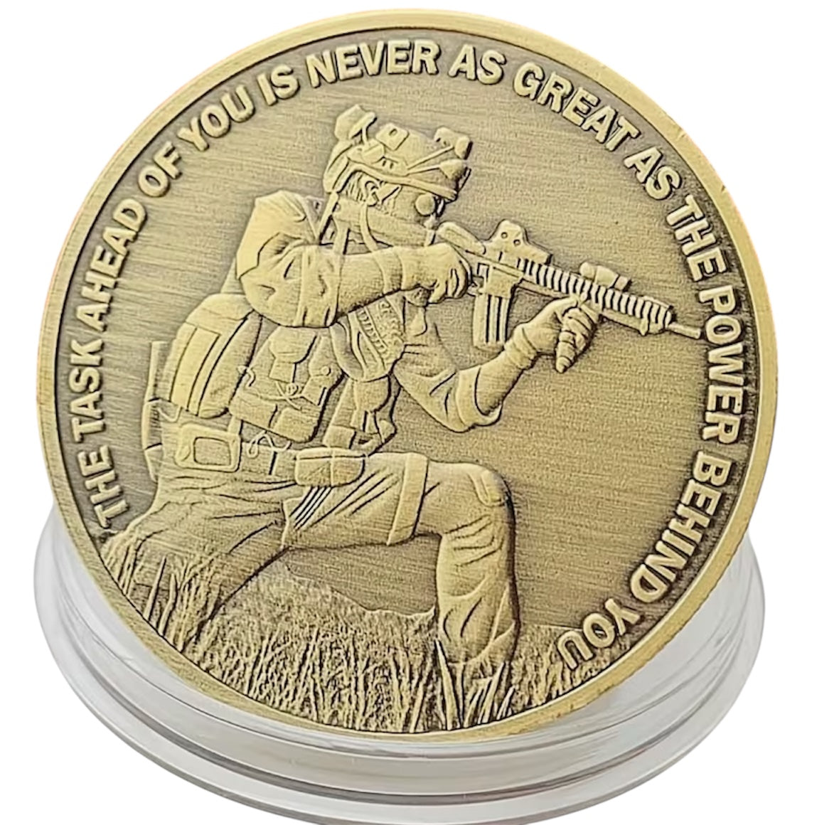Show your respect for the Brothers In Combat Medallion with this beautiful full-colour medallion! Its unique design features the sniper crosshairs one side and sniper hole on the other. Show your appreciation with this one-of-a-kind soldiers coin. www.moralepatches.com.au