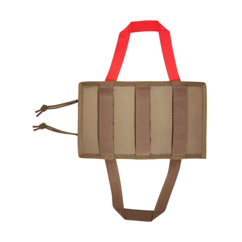 First aid pouch with quick-access system. The panel for individual loading can simply be lifted out. www.moralepatches.com.au