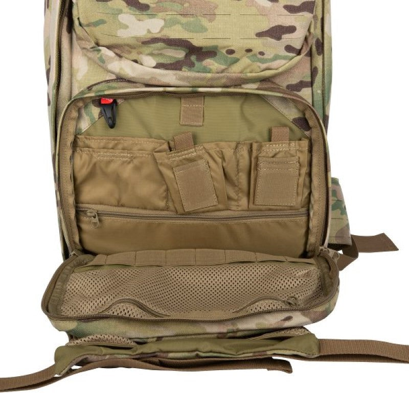 The Tasmanian Tiger Modular Radio Pack Multicam features exterior pouches and a front flap with a zippered pocket. The included removable hip belt can also double as a Warrior Belt, while the radio holder can be easily adjusted for height and width. Top zippered openings provide quick access, while the shoulder straps include cable guides and ports. www.moralepatches.com.au