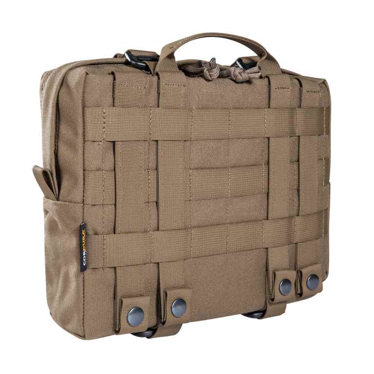 Large accessory and lid pouch. The TT Tac Pouch 10 MKII is designed as a MOLLE affixed pouch for the TT Base Pack 52 and TT Base Pack 75, though can also be used with other backpacks or as a large hip pouch. Twin compression straps contain goods in transit, and a MOLLE front provides adaptability. www.moralepatches.com.au