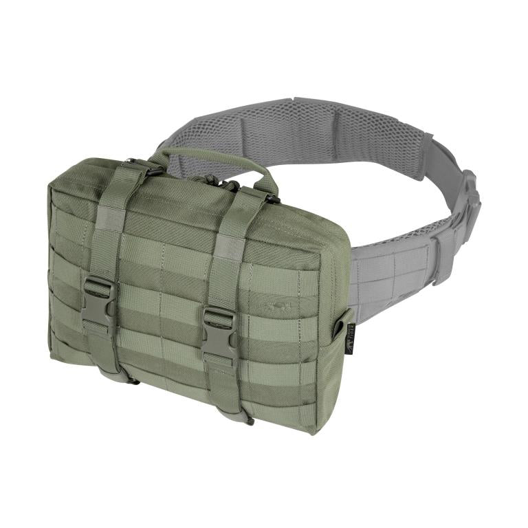 Large accessory and lid pouch. The TT Tac Pouch 10 MKII is designed as a MOLLE affixed pouch for the TT Base Pack 52 and TT Base Pack 75, though can also be used with other backpacks or as a large hip pouch. Twin compression straps contain goods in transit, and a MOLLE front provides adaptability. www.moralepatches.com.au