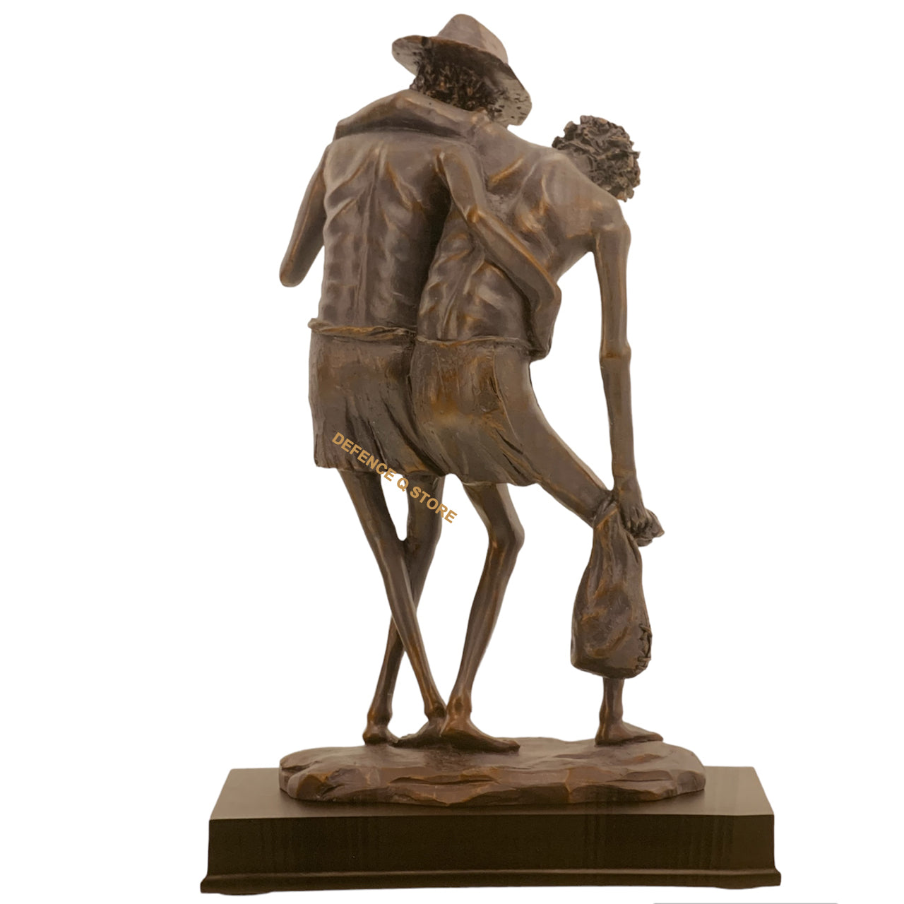 This figurine, commemorating the Sandakan prisoner of war camp in Borneo, pays tribute to the Australian and British victims of Japanese brutality in World War II. A solemn promise to remember the truth, it stands for all nations who lost loved ones to the cruelty of Japanese camps. www.moralepatches.com.au