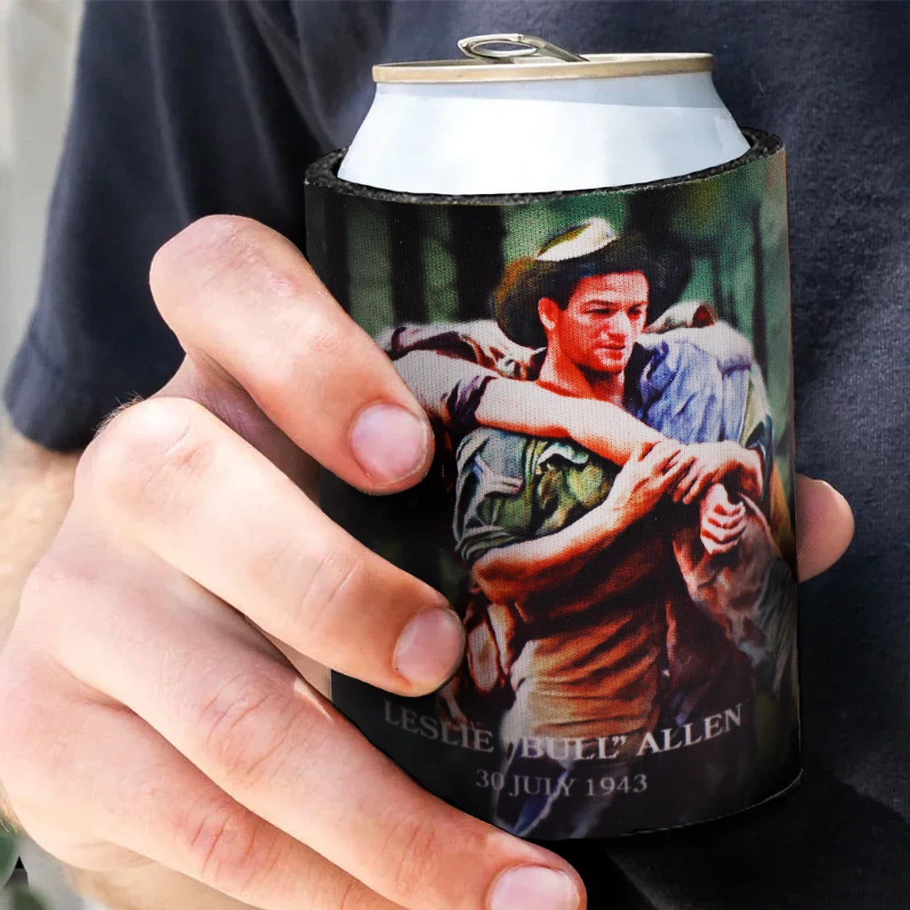 Introducing "The Spirit of Mateship Leslie Bull Allen Drink Cooler," a powerful tribute to the indomitable spirit of Australian soldiers and the enduring bonds of mateship that define them. www.moralepatches.com.au