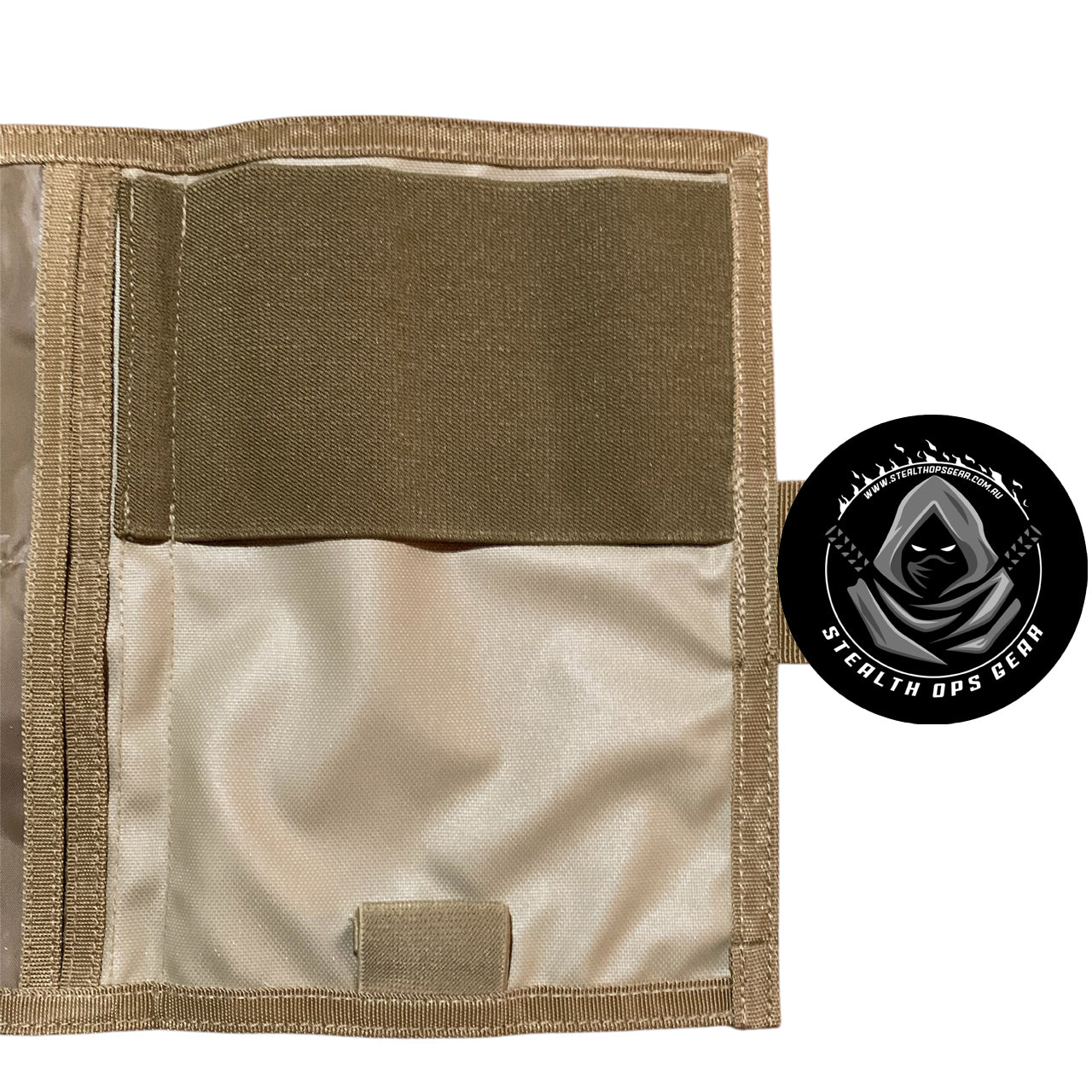 The perfect companion for your Field Survey Notebook is here - the AMCU Survey Notebook Stealth Ops Gear! This notebook cover not only protects your notebook with its elastic loop, but it also has a clear plastic window for maps and additional sleeves for any important papers or objects. Plus, keep your writing utensil within reach with the pen/pencil elastic loop. Upgrade your surveying game with this must-have gear! www.moralepatches.com.au