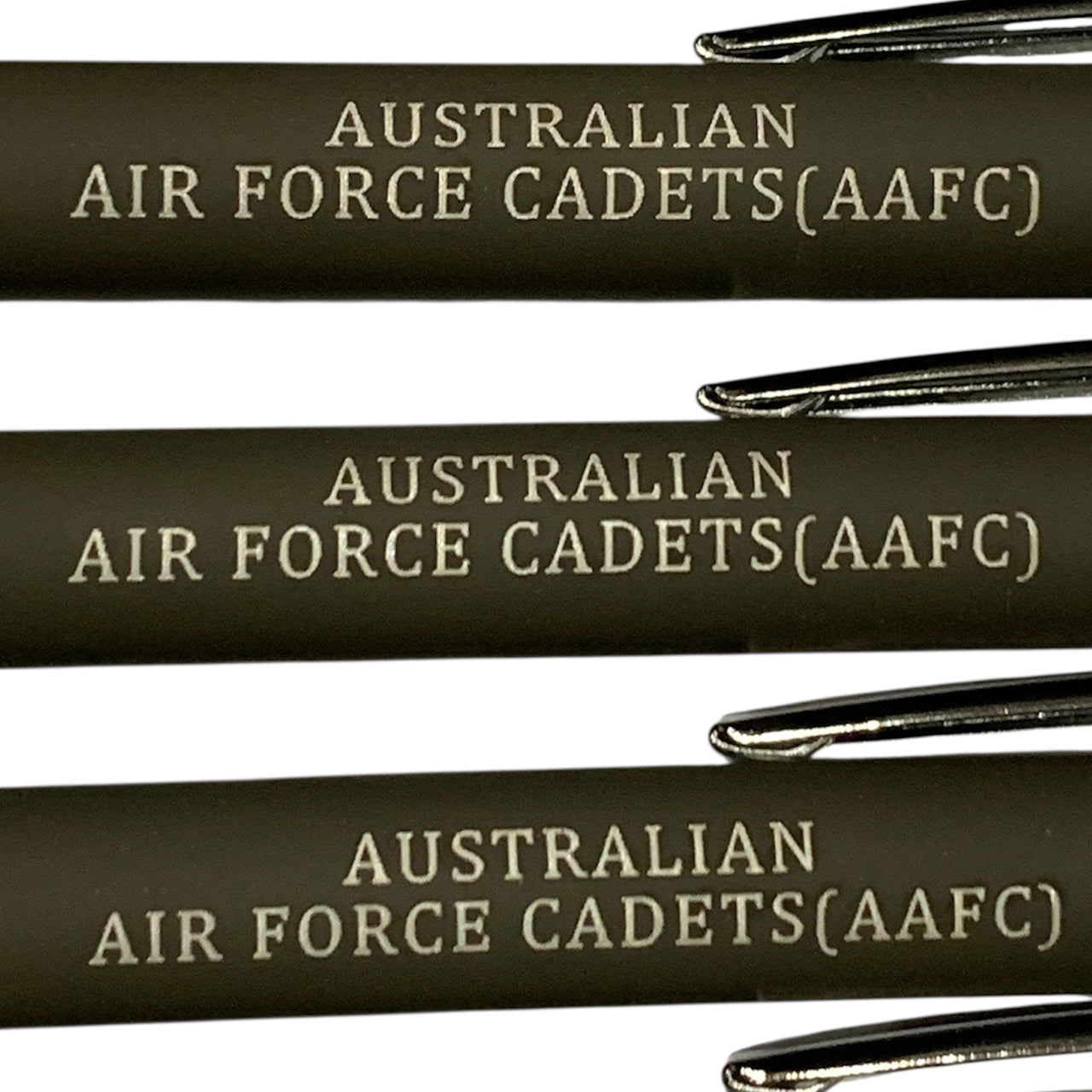 The Australian Air Force Cadets (AAC) Pen Gray is a versatile tool that combines both a black ink pen and a stylus for touch screens. Perfect for conferences and events, this pen makes a comfortable and useful gift that is sure to be a favourite among recipients. www.moralepatches.com.au