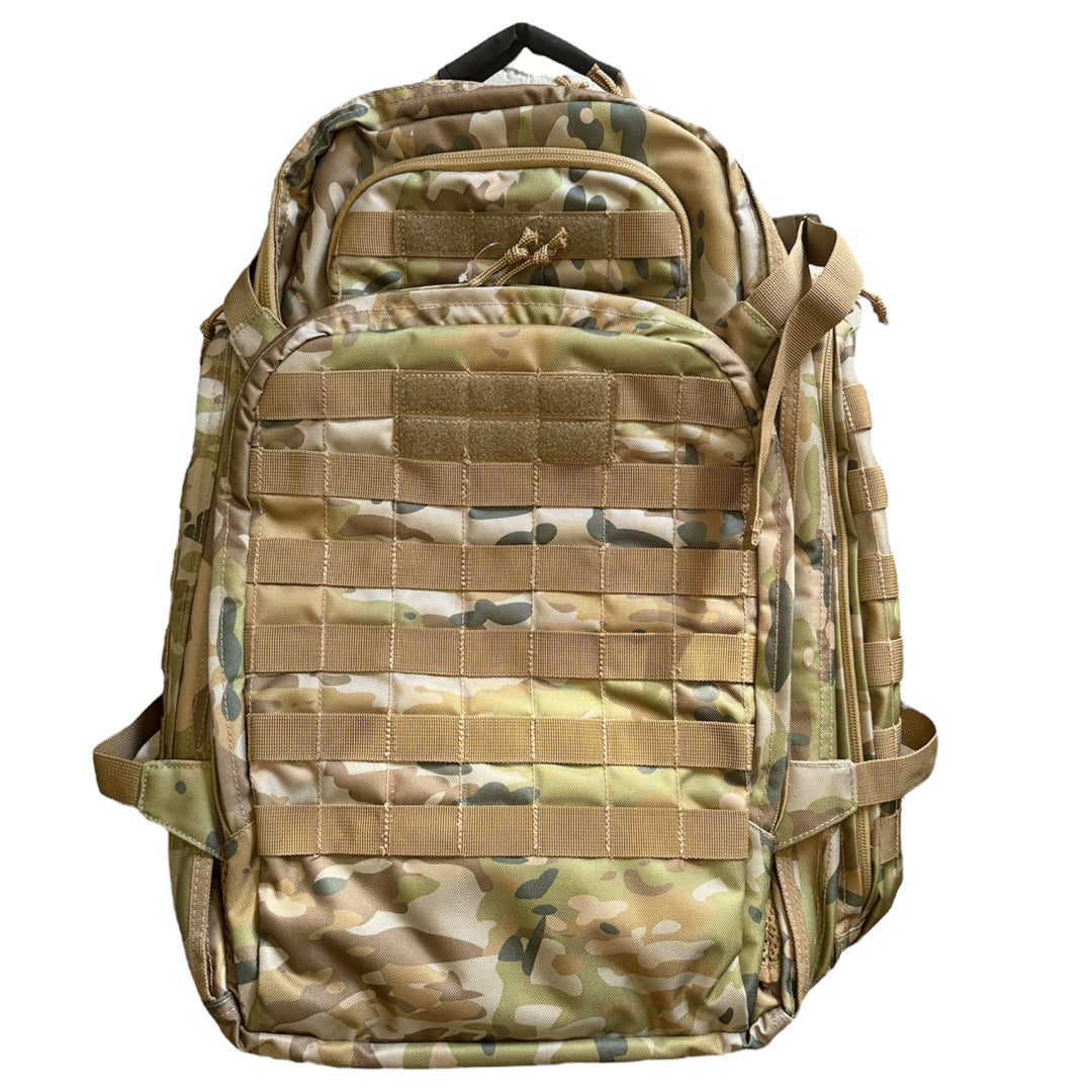 The AMCU Tactical 45LT Patrol Pack is designed for 2-3 day missions, featuring two main compartments for efficient gear organization. It includes a front pocket with an internal organizer, a dedicated hydration pocket, and a protective pouch for sunglasses. Equipped with MOLLE webbing on the sides and front, plus a top carry handle and adjustable chest straps, this pack offers versatile carrying options. www.moralepatches.com.au