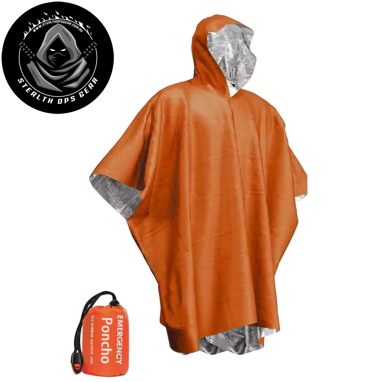 Lightweight emergency poncho engineered for tactical readiness and survival situations. Constructed from durable PE material that resists tears and withstands harsh field conditions. Compact 130 x 100cm design serves triple duty—wear as a poncho for weather protection, deploy as a ground sheet for insulation, or use as an emergency blanket. www.moralepatches.com.au