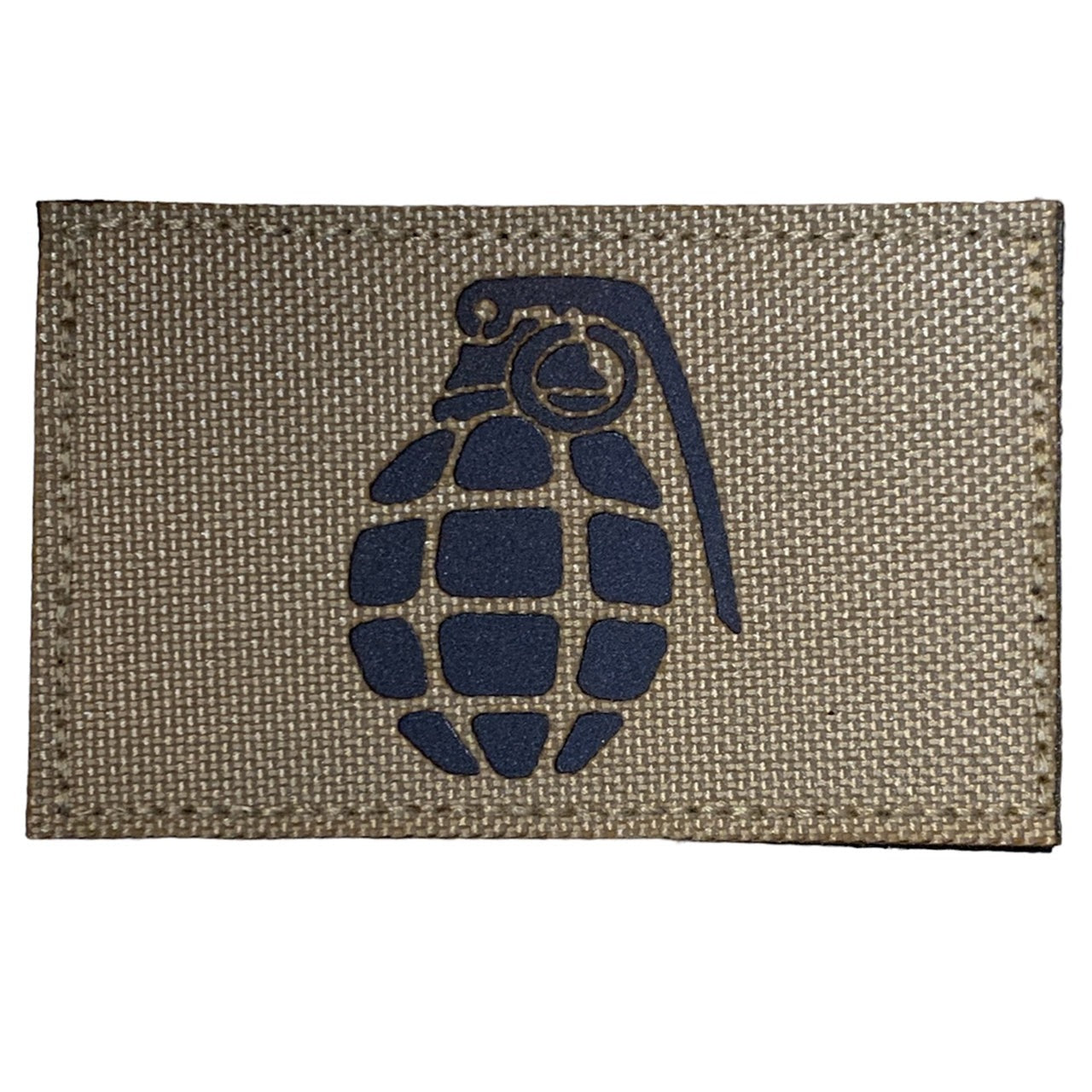 Grenade Laser Cut Tan Patch Hook & Loop. Size: 8x5cm HOOK AND LOOP BACKED PATCH(BOTH PROVIDED) www.moralepatches.com.au