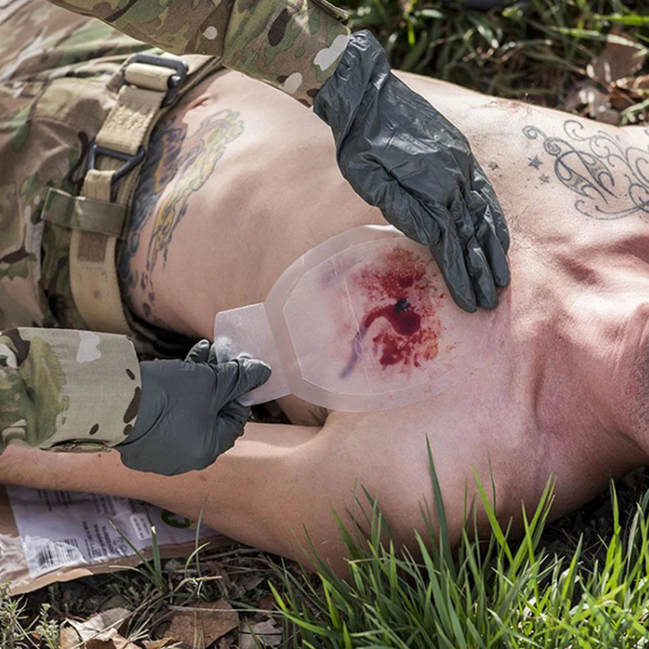 A chest seal is indicated when a patient has penetrating chest trauma from neck to navel, on the front, side or back of the chest. The chest seal doesn't control bleeding inside the chest cavity. Instead, the chest seal prevents air from entering the chest cavity. www.moralepatches.com.au