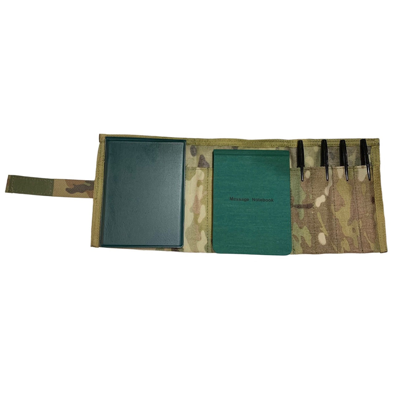 Designed and produced on the Gold Coast, Australia this Multicam notebook cover is a must for your field administration needs. This can hold a notebook and viewee twoee plus 4 pens or pencils. Also to finish off the outer layer we have added a strap and velcro loop in amc to help give this notebook the perfect feel. www.moralepatches.com.au