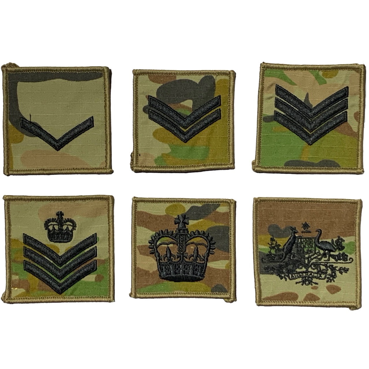 AMCU Rank Patches Non-Commissioned Rank Set www.moralepatches.com.au