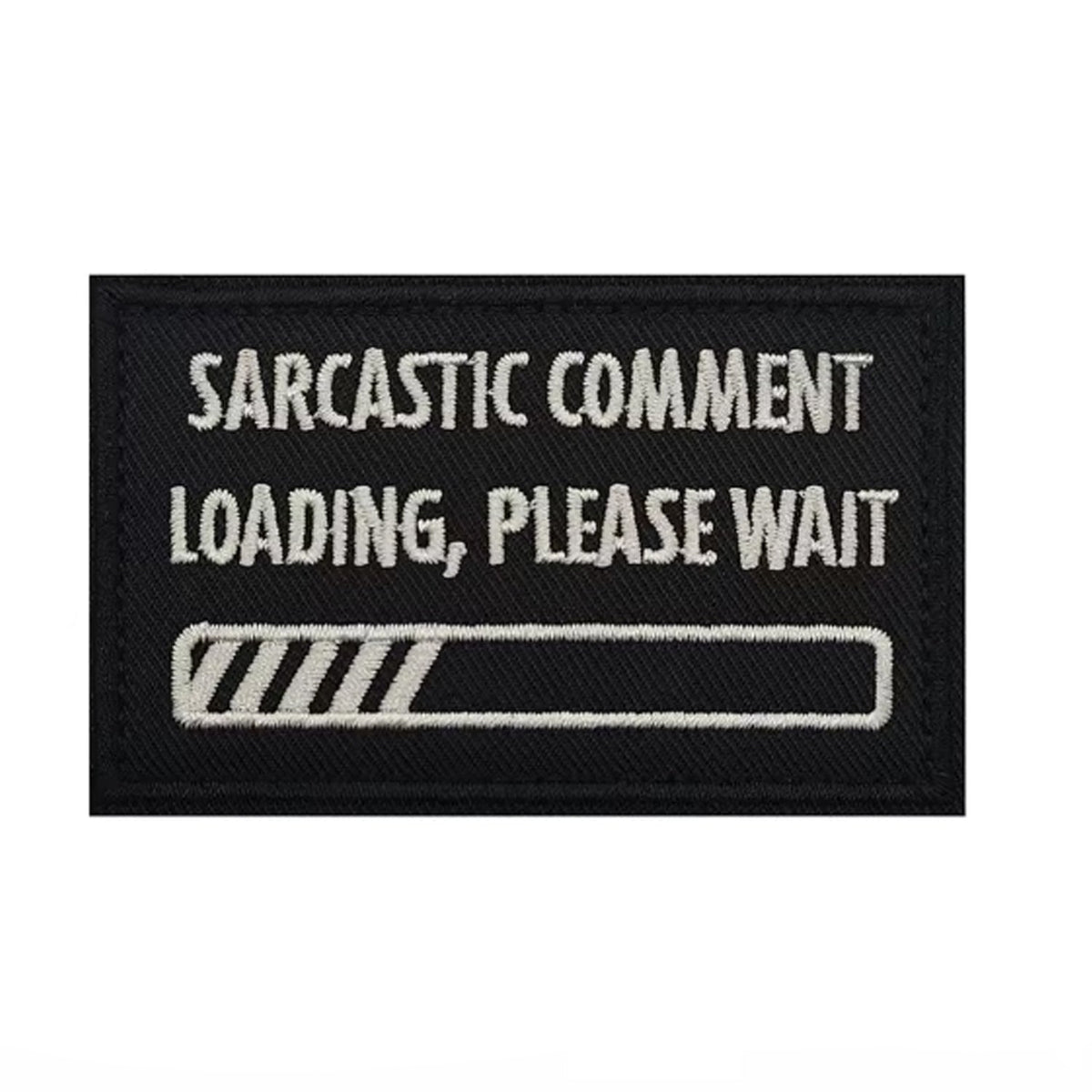 Unleash your rebellious spirit with the Sarcastic Comment Loading Embroidery Patch Hook & Loop! Featuring an embroidered design and hook & loop backing, this 8x5cm patch is the perfect addition to your collection. Show off your unapologetic confidence and unique sense of humour with this high-quality product. www.moralepatches.com.au