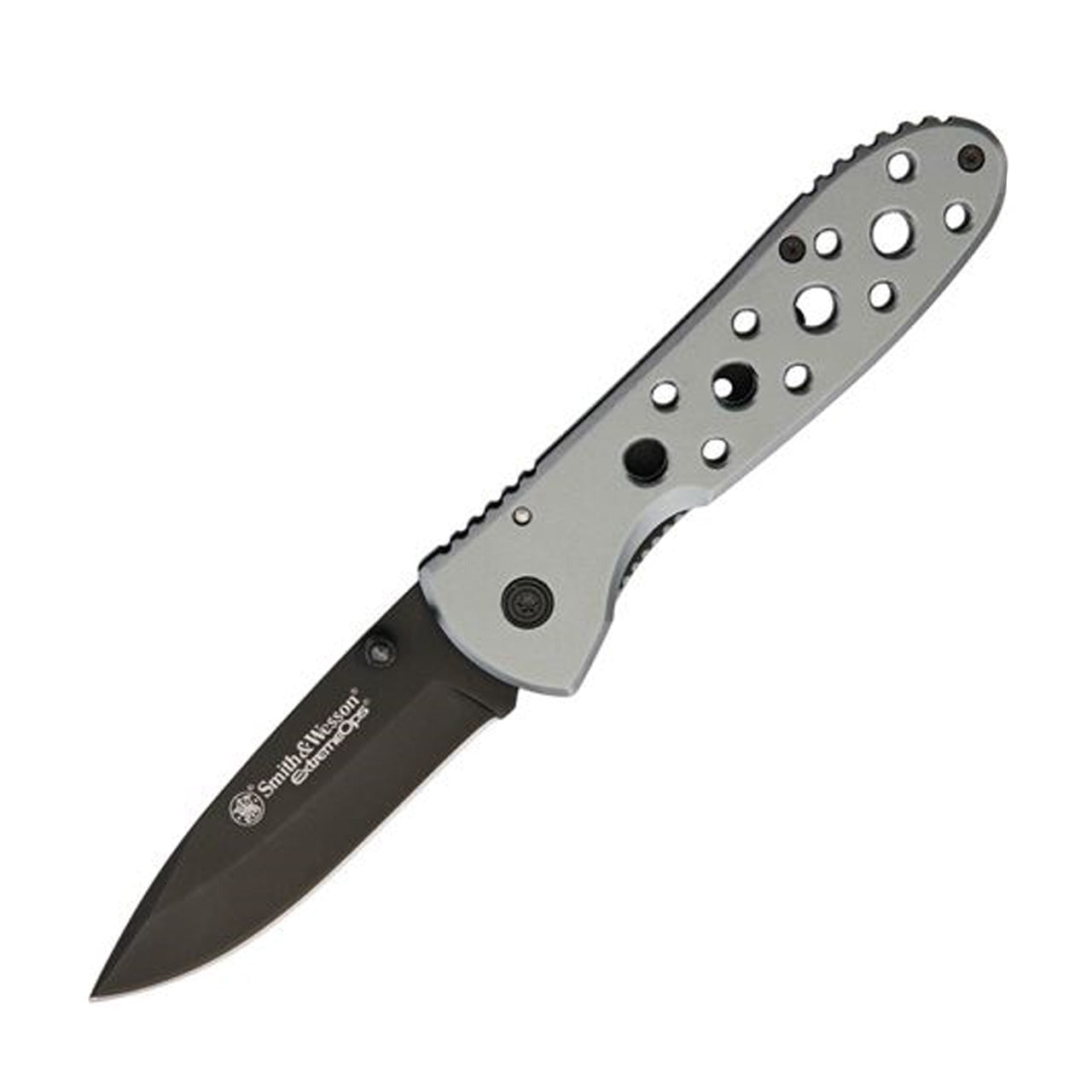 With a 3.5″ stainless steel black coated 440 blade features a utilitarian drop point shape. Milled gray aluminum handles are comfortable and lightweight in hand. The sturdy liner lock secures the blade open while additional jimping provides extra traction in the finger choil. Easy carry the Extreme Ops with the stainless steel tip down pocket clip. www.moralepatches.com.au