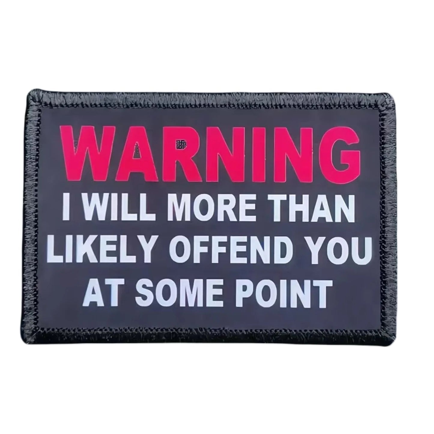 Unleash your creativity with the Warning I Will Offend You Embroidery Patch Hook & Loop! Measuring 8x5.5cm and featuring a beautifully embroidered design and secure hook & loop backing, this patch is a must-have for any collector. www.moralepatches.com.au