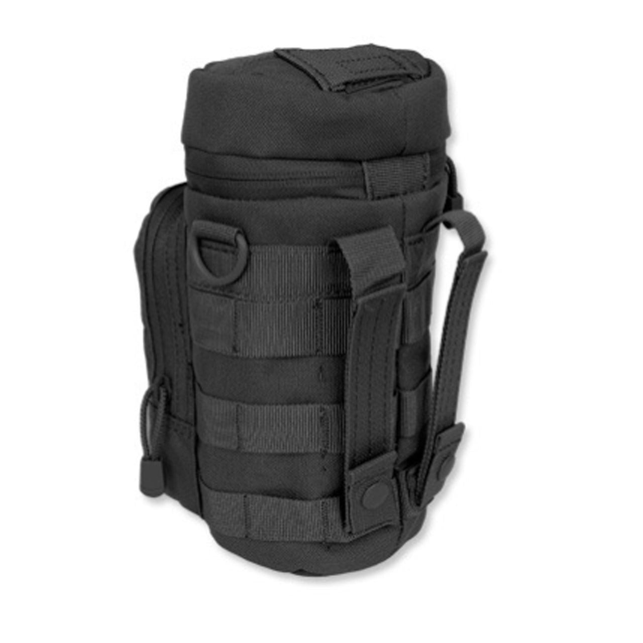 The MOLLE Compatible Water Bottle Pouch Elite is a versatile must-have! Attach it to a belt or bag using Molle straps, or have it over the shoulder with its D-rings. The cushioned main compartment, complete with a drainage hole and hydration hose port, prevents friction and adds insulation for your bottle. www.moralepatches.com.au