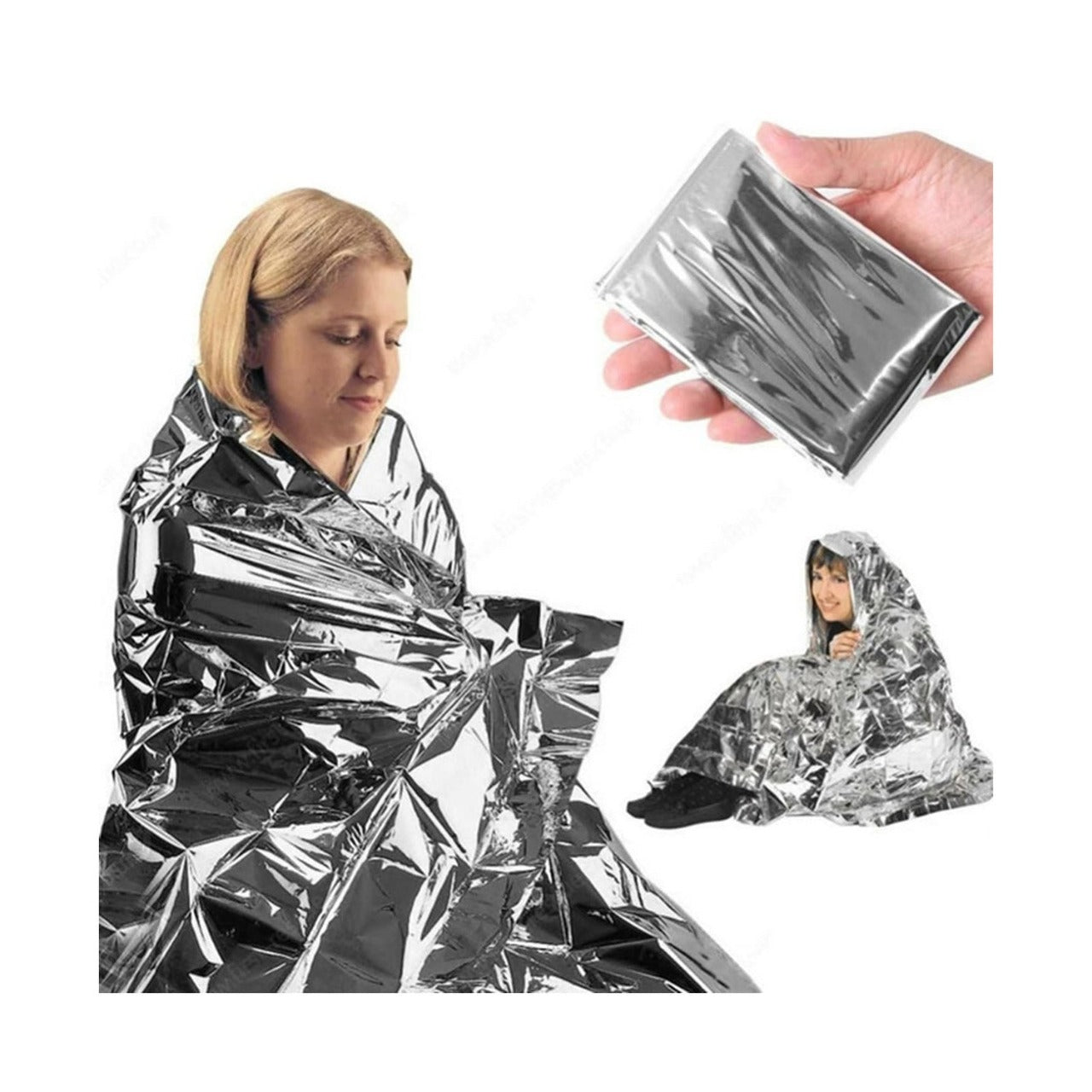 The emergency blanket is a critical piece of survival gear to add to your first aid kit An emergency blanket will reflect the heat back to your body, keeping you warm in rough conditions and is also useful to create a signal in the event of a rescue This blanket is the perfect size to slip into your pocket or with the rest of your emergency stash for your next hiking, hunting, camping, fishing or military adventure