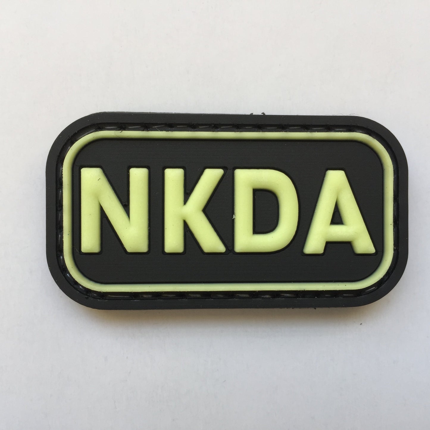 NKDA PVC Patch Glow in the Dark, Velcro backed Badge. Great for attaching to your field gear, jackets, shirts, pants, jeans, hats or even create your own patch board. Size: 3.5x2.5cm