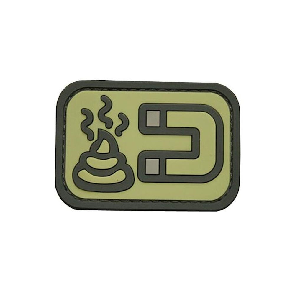 Shitmagnet PVC Patch, Velcro backed Badge. Great for attaching to your field gear, jackets, shirts, pants, jeans, hats or even create your own patch board. Size: 5x3.3cm