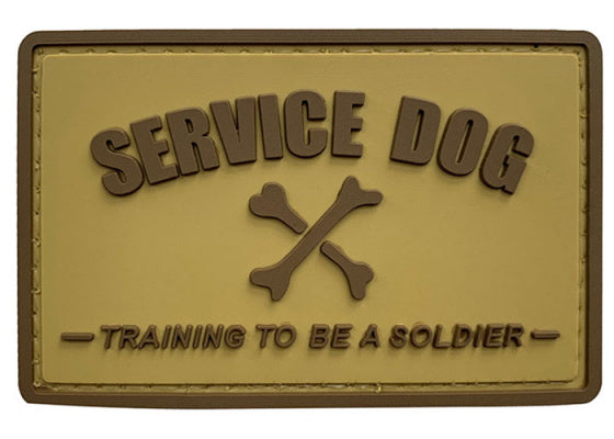 SERVICE DOG Training to be a Soldier PVC Patch, Velcro backed Badge. Great for attaching to your field gear, jackets, shirts, pants, jeans, hats or even create your own patch board. Size: 7.5x5cm