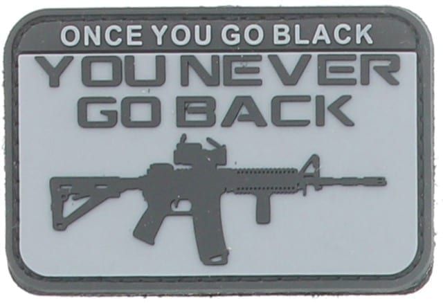 Once You Go Black You Never Go Back PVC Patch, Velcro backed Badge. Great for attaching to your field gear, jackets, shirts, pants, jeans, hats or even create your own patch board. Size: 7.5x5cm