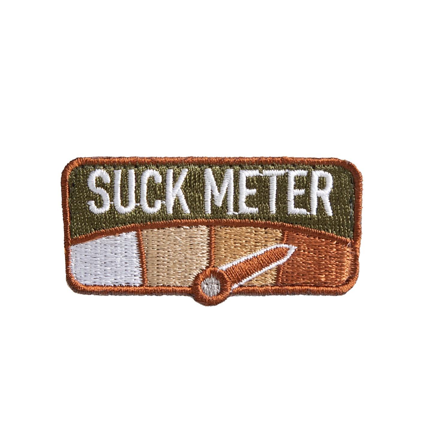 When the suck is off the charts, embrace it with Rothco’s Suck Meter Morale Patch Suck Meter Patch In MultiCam Colors Morale Patch Measures: 2 ½” X 1 ¼” Hook Back Goes Well With Rothco’s Special Ops Jackets, Transport Packs, Tactical Vests And More Perfect Gift For Your Airsoft/Paintball Friends www.moralepatches.com.au