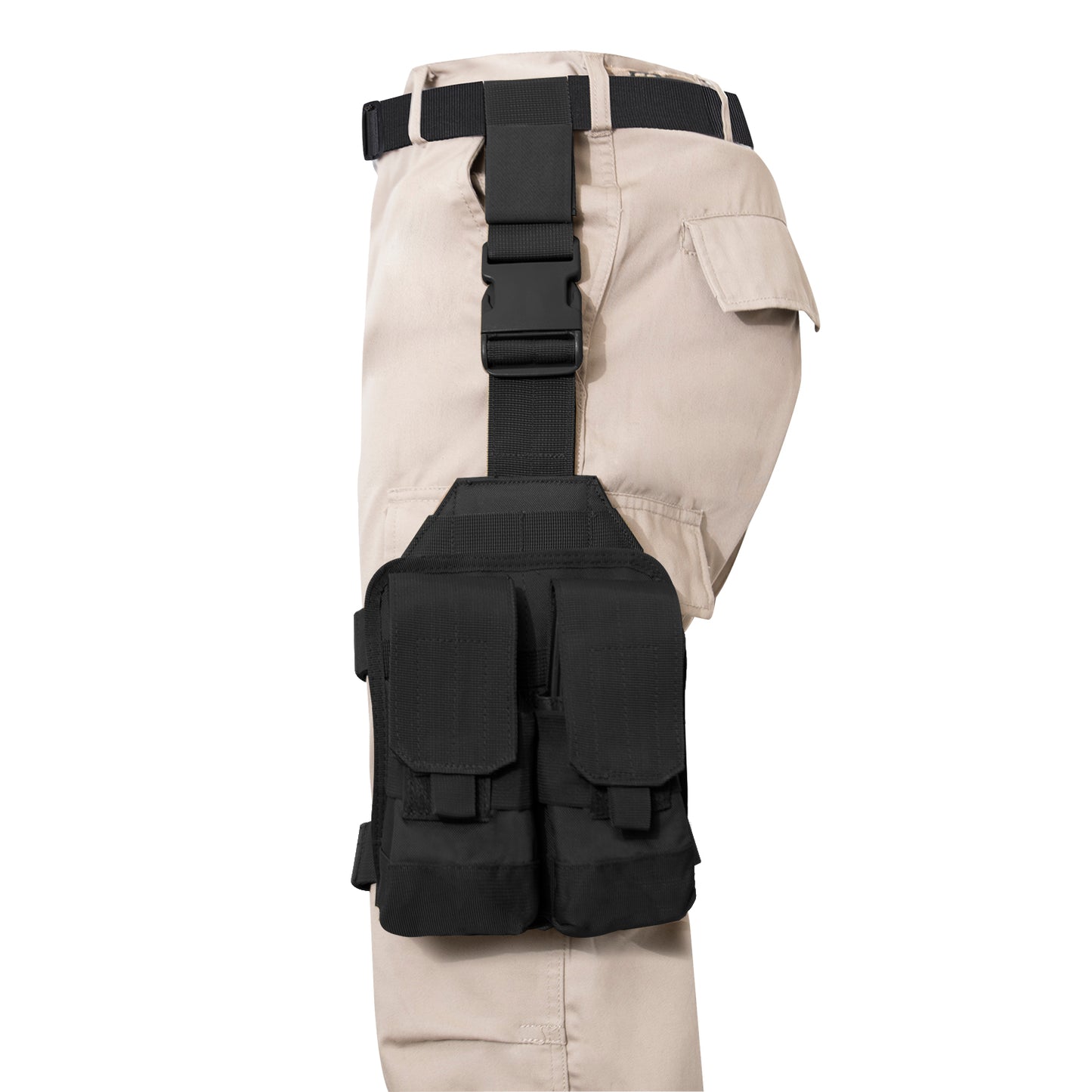 Rothco’s MOLLE Drop Leg Panel is designed to adapt to your tactical needs; the MOLLE panel can be utilized for mounting holsters, mag pouches, and other MOLLE accessories for easy access.