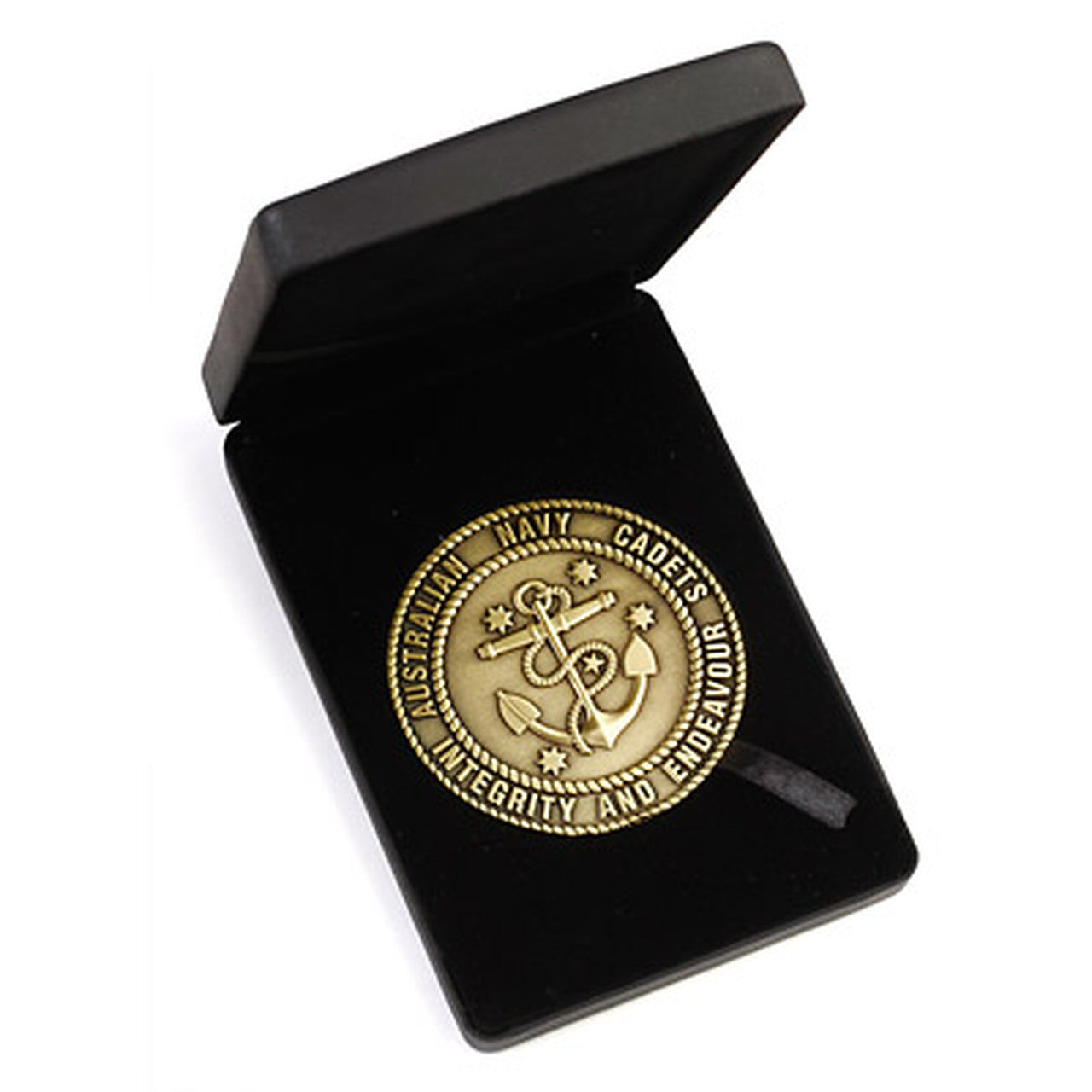Stunning ANC 70mm medallion in Gift Box. This quality medallions features the ANC crest beautifully engraved on the medallion, and with room for a message plate in the lid of the box it is the perfect gift or award for your next presentation.