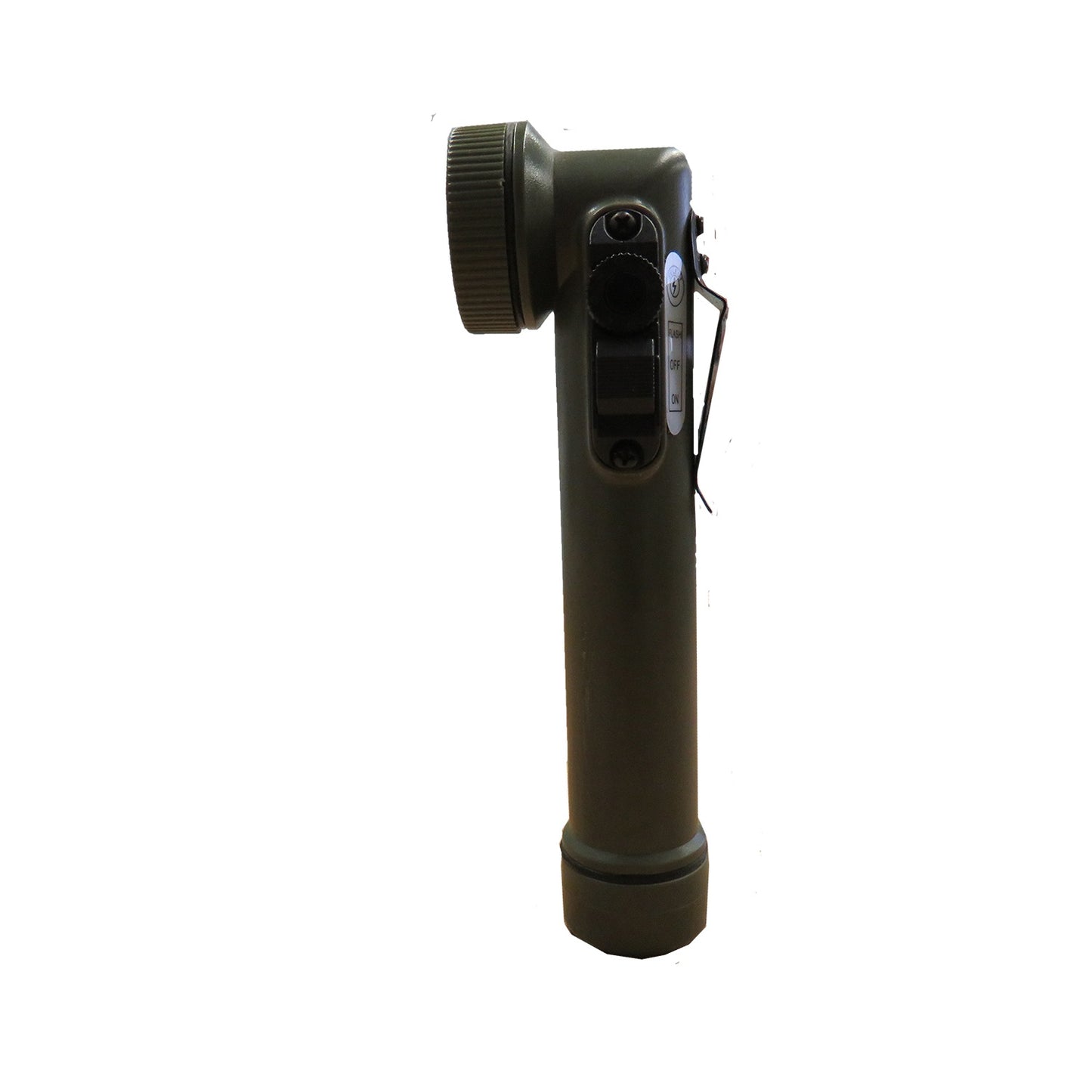 This army style torch is designed for those who serve The angle torch head eliminates the need for removable lenses and comes with 4 coloured LED bulbs Simply rotate the head and choose the colour option to complete tasks in low light situations