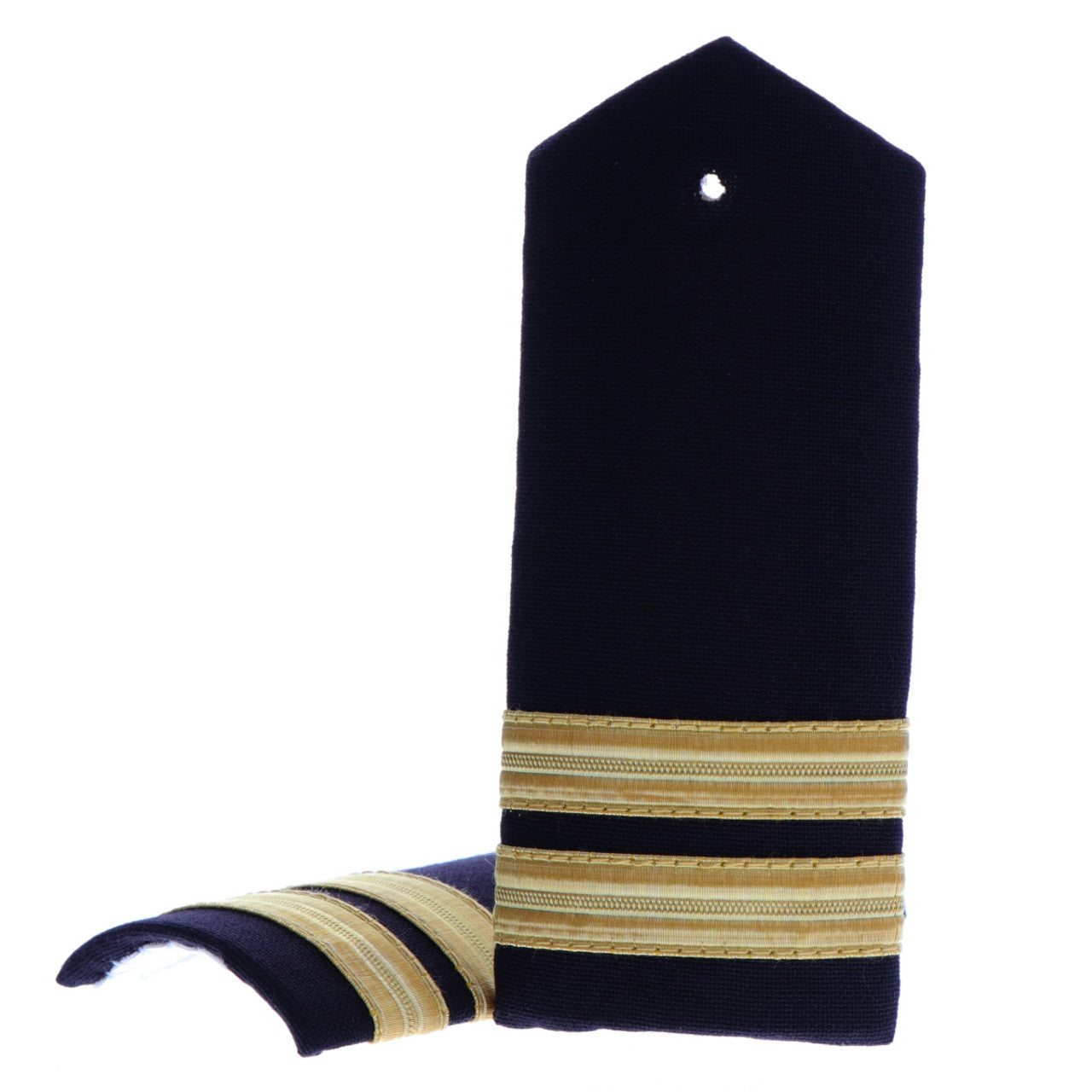 This quality 2 Stripe Hardboard Epaulette with embroidered detailing this set of two is ready for wear. Specifications: Material: Hardboard Epaulette, fabric, raised embroidery Colour: Blue, gold Size: Standard www.moralepatches.com.au