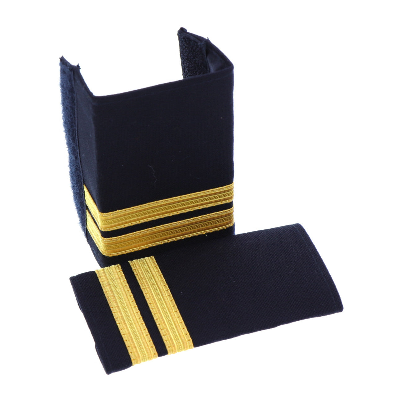 This quality 2 Stripe Soft Epaulette with embroidered detailing this set of two is ready for wear. Specifications: Material: Soft Epaulette, fabric, raised embroidery Colour: Blue, gold Size: Standard www.moralepatches.com.au