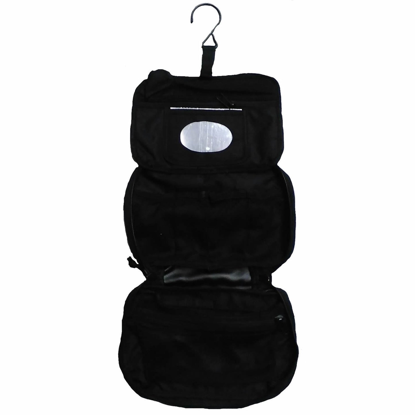 Great for military, cadets, camping and hiking to keep all your personal hygiene requirements together in one pouch It folds up into a small pouch for travel and storage and can be hung vertically on a tree branch or hootchie cord when in the field so this way you can use the mirror when shaving or putting camo paint on.