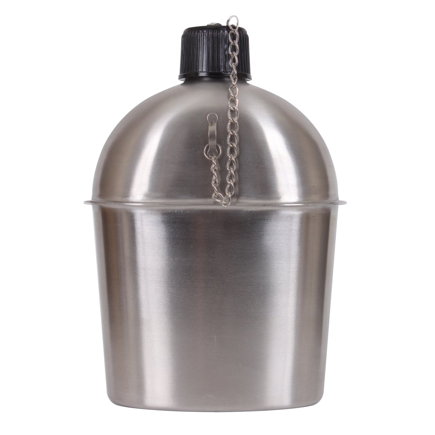 Rothco's Stainless Steel Canteen features a screw off cap that attaches to the body of the canteen is perfect for in the field and camping. Insulate Heavy Steel Made To Insulate In The Coldest Weather Durable Stainless Steel Design 1.3 Qt For Plenty Of Capacity Screw Off Cap With Chain Attached To Canteen Perfect For In The Field Compatible With Rothco's Stainless Steel Cup