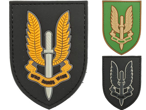 Special Air Service SUS, Who Dares Wins PVC Patch, Velcro backed Badge. Great for attaching to your field gear, jackets, shirts, pants, jeans, hats or even create your own patch board. Size: 7.5x5.2cm