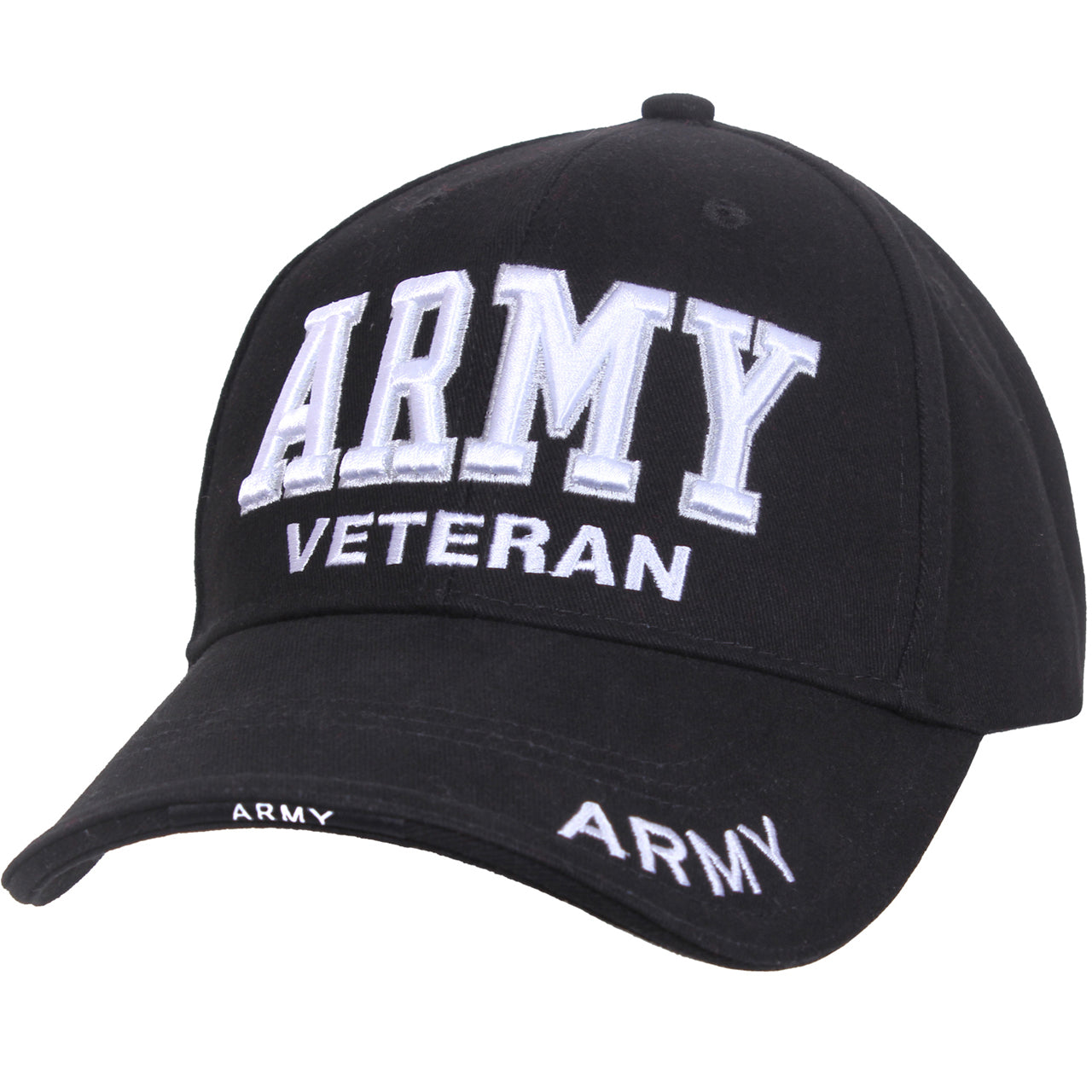 Deluxe Army Veteran Cap features large embroidered “Army Veteran” text on the front and upper brim. Military Hat With Raised Embroidered “Army Veteran” Text On The Front Panel And Upper Brim Sandwich Brim With Woven Label Featuring “Army” Text “Veteran” Text Included On The Back Of The Army Cap Adjustable Hook And Loop Strap Closure Fits Most Head Sizes Soft Yet Durable 100% Brushed Cotton Twill Composition Ventilation Holes Encourage Cooling Airflow Internal Sweatband www.moralepatches.com.au