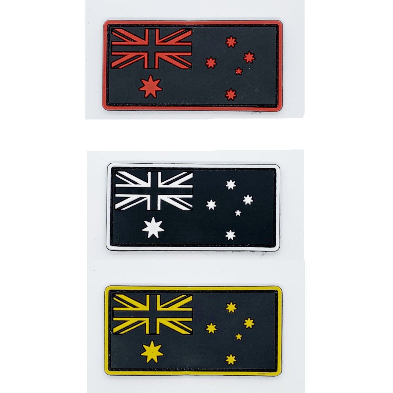 THIS SET SOLD INDIVIDUALLY WOULD USUALLY COST $47.96 Australia Flags PVC Patches Velcro backed Great for attaching to your field gear, jackets, shirts, pants, jeans, hats or even create your own patch board. Size: 7.8x4cm