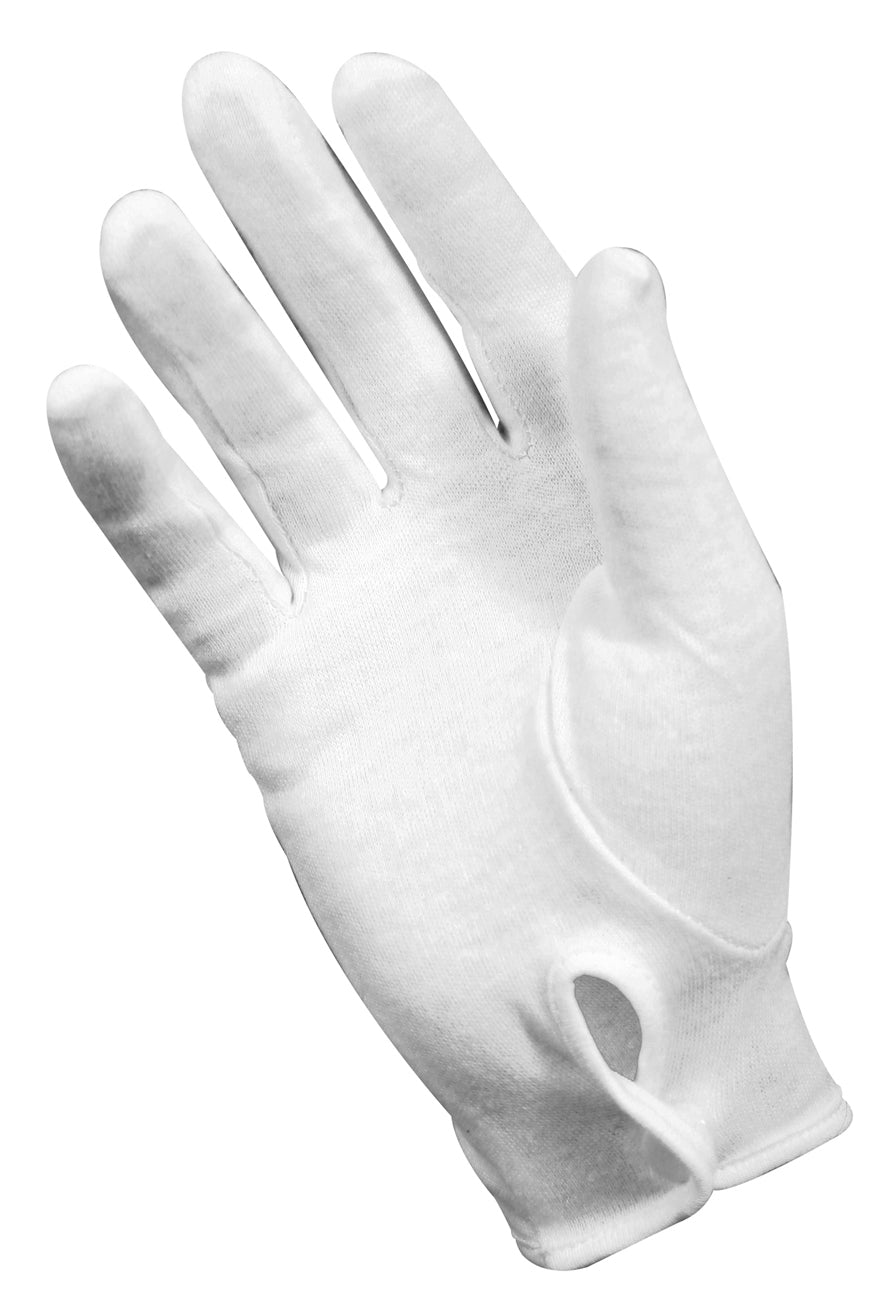 Rothco's Parade Gloves are the perfect complement to any uniform. The Parade Gloves Are Made From A Breathable, Comfortable And Soft 100% Cotton Material Fourchette Stitching On Back Of Hand And Set In Thumb 3 Point Back Snap Closure On Wrist Ideal For Use With Military Uniforms, Police And Firefighter Uniforms For Formal Formal Dress Events And Parades Lettering Sizing Ensures You Find The Perfect Fit