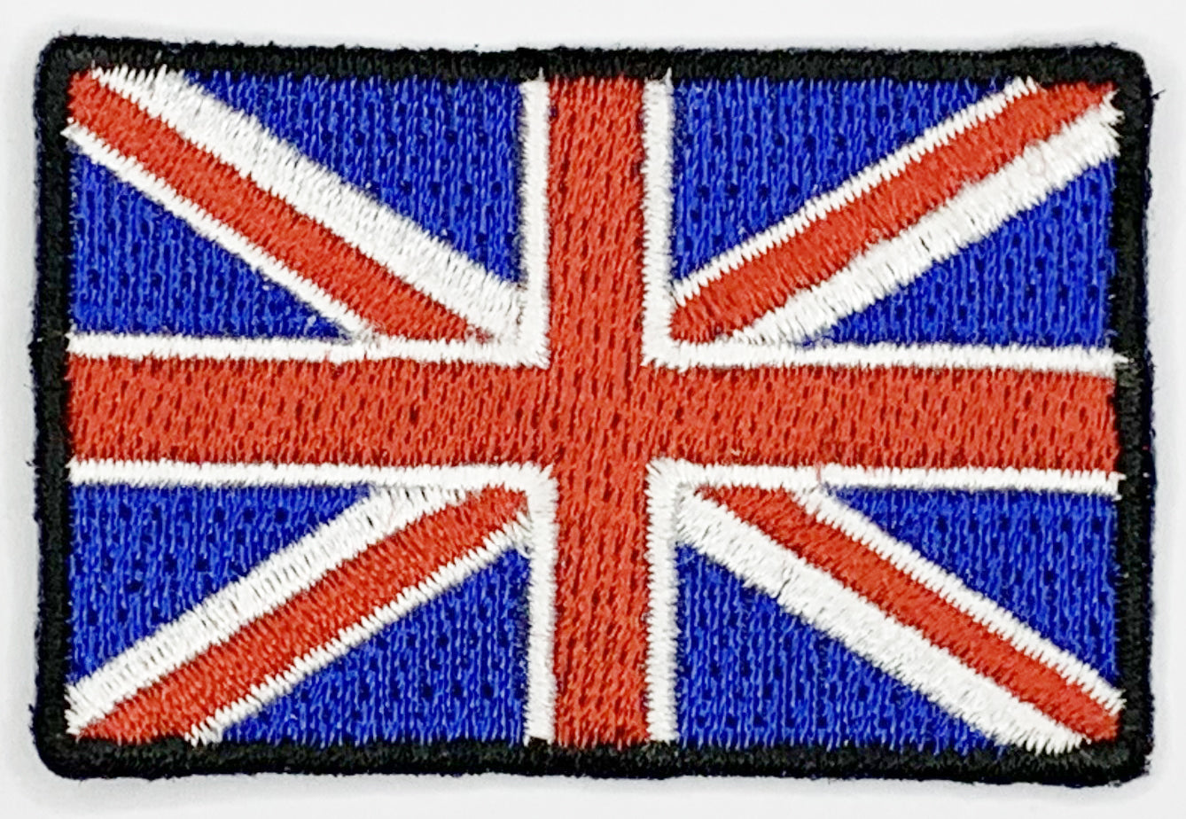 Great Britain Flag Iron On Patch. Great for attaching to your jackets, shirts, pants, jeans, hats. Size: 5.08x3.17cm